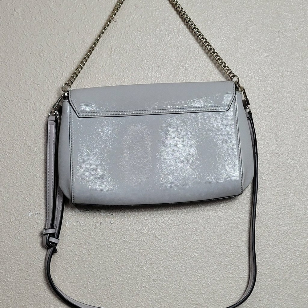 KATE SPADE Laurel Way Greer Crossbody Shoulder Bag Gray Leather Crossbody Strap - Picture 2 of 12